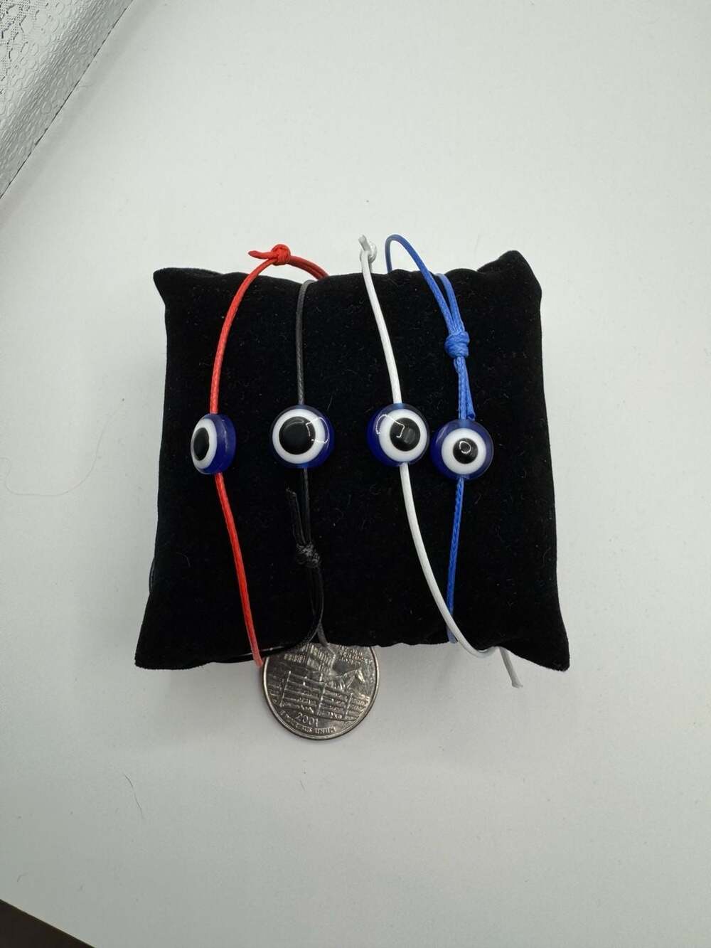 Set of 4 Evil Eye Protection Adjustable String Bracelets